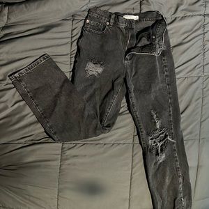 Garage black vintage straight jeans - high rise